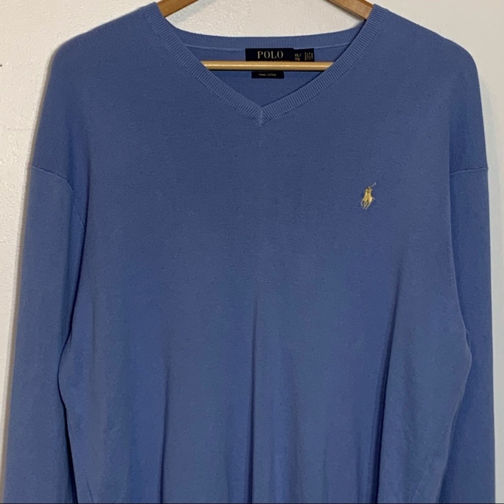 EUC Polo‎ Ralph Lauren Pima Cotton V-neck Sweater XL